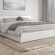 AFI King White Wood Platform Bed Storage with Headboard