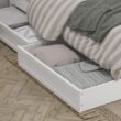 AFI King White Wood Platform Bed Storage with Headboard
