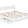 AFI King White Wood Platform Bed Storage with Headboard