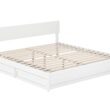 AFI King White Wood Platform Bed Storage with Headboard