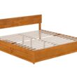 AFI King Light Toffee Wood Platform Bed Storage with Headboard