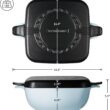 Tramontina Cultura 2-in-1 Enameled Cast Iron Dutch Oven Pot with Reversible Lid Griddle and Trivet, Oven Safe 6.5-Quart Multi-Cooker, Starlight Blue
