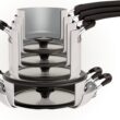 Tramontina Ceramic Non Stick 11-Piece Nesting Pots and Pans Set with Lids - Stackable Nonstick Cookware Set, Dishwasher and Oven Safe, White