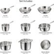 Tramontina Tempo Tri-Ply Base Stainless Steel 14-Piece Cookware Set with Glass Lids, Pots and Pans Kitchen Set, Induction-Ready, Oven-Safe, Dishwasher-Safe