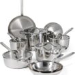 Tramontina Tempo Tri-Ply Base Stainless Steel 14-Piece Cookware Set with Glass Lids, Pots and Pans Kitchen Set, Induction-Ready, Oven-Safe, Dishwasher-Safe