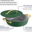 Tramontina Fiora 4.25-Quart Multipurpose Ceramic Non Stick Cooking Pan with Lid, Green