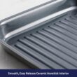 Tramontina Utsava Tri-Ply Clad Stainless Steel 10-Inch Square Grill Pan with Ceramic Non Stick Interior, Induction-Ready