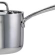 Tramontina Utsava Tri-Ply Clad Stainless Steel 2.2-Quart Sauce Pan with Lid and Ceramic Non Stick Interior, Induction-Ready Small Saucepan