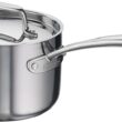 Tramontina Utsava Tri-Ply Clad Stainless Steel 2.2-Quart Sauce Pan with Lid and Ceramic Non Stick Interior, Induction-Ready Small Saucepan