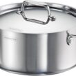 Tramontina Utsava Tri-Ply Clad Stainless Steel 5-Quart Casserole with Lid and Ceramic Non Stick Interior, Induction-Ready Dutch Oven Pot