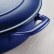 Tramontina Bestow Enameled Cast Iron Oval Dutch Oven Pot with Lid, Large 7-quart, Blue