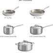 Tramontina Signature Tri-Ply Clad Stainless Steel 8-Piece Cookware Set with Lids, Pots and Pans Kitchen Set, Induction-Ready, Dishwasher-Safe, NSF-Certified, Made in Brazil