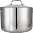 Tramontina Tri-Ply Clad Stainless Steel 8-Quart Stock Pot with Glass Lid, Induction-Ready Pasta Pot, Dishwasher-Safe, NSF-Certified