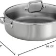 Tramontina Tri-Ply Clad Stainless Steel 6-Quart Braiser Pan with Glass Lid, Induction-Ready, Dishwasher-Safe, NSF-Certified