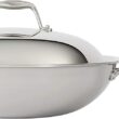 Tramontina Signature Tri-Ply Clad Stainless Steel 12.5-Inch Wok with lid, Induction-Ready, Dishwasher-Safe, NSF-Certified, Made in Brazil