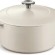Tramontina Bestow Enameled Cast Iron Dutch Oven Pot with Lid, Round 5.5-quart, Matte White