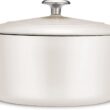 Tramontina Bestow Enameled Cast Iron Dutch Oven Pot with Lid, Round 5.5-quart, Matte White