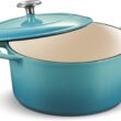 Tramontina Bestow Enameled Cast Iron Dutch Oven Pot with Lid, Round 5.5-quart, Medium Blue