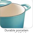 Tramontina Bestow Enameled Cast Iron Dutch Oven Pot with Lid, Round 5.5-quart, Medium Blue