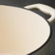 Tramontina Bestow Enameled Cast Iron Dutch Oven Pot with Lid, Round 6.5-quart, Latte (Gold Knob)
