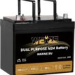 Weize Dual Purpose AGM Battery BCI Group 24M, Starter & Deep Cycle 150RC 550CCA 12V 90AH Sealed Marine & RV Battery