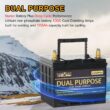 WEIZE 12V 105AH 1000CCA Dual Purpose LiFePO4 Battery, Group 31 Starting Lithium Battery Plus Deep Cycle Performance, Built-in Smart BMS, Perfect for Trolling Motor, Marine, RV WEIZE 12V 105AH 1000CCA Dual Purpose LiFePO4 Battery, Group 31 Starting Lithium Battery Plus Deep Cycle Performance, Built-in Smart BMS, Perfect for Trolling Motor, Marine, RV