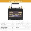 WEIZE 12V 105AH 1000CCA Dual Purpose LiFePO4 Battery, Group 31 Starting Lithium Battery Plus Deep Cycle Performance, Built-in Smart BMS, Perfect for Trolling Motor, Marine, RV WEIZE 12V 105AH 1000CCA Dual Purpose LiFePO4 Battery, Group 31 Starting Lithium Battery Plus Deep Cycle Performance, Built-in Smart BMS, Perfect for Trolling Motor, Marine, RV