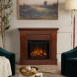 Real Flame 41-in W Espresso Free standing LED Flat Wall Electric Fireplace with Remote Control Included