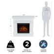 Real Flame 41-in W White Free standing LED Flat Wall Electric Fireplace with Remote Control Included