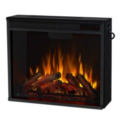Real Flame 23.375-in W Black Free standing Fan-forced Corner or Flat Wall Electric Fireplace with Remote Control Included