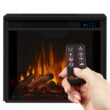 Real Flame 23.375-in W Black Free standing Fan-forced Corner or Flat Wall Electric Fireplace with Remote Control Included