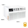 Whirlpool Supplemental Heat Capability 10000-BTU 450-sq ft 230-Volt White Through-the-Wall Air Conditioner with Heater with Remote