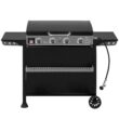 Royal Gourmet Tabletop Gas Griddle with Removable Standing Cart and Hood 4 -Burner Liquid propane Flat Top Grill