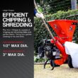 GreatCircleUSA Manual 7 -HP Gas Wood Chipper, 3-in Maximum Branch Diameter 2-Bushel Bag Included
