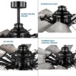 Progress Lighting Springer 52-in Matte Black with Rustic Charcoal Blades Ceiling Fan Light Kit Compatible and Remote Control Included 12 -Blade