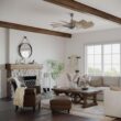 Progress Lighting Springer 52-in Antique Nickel with White Barnwood Blades Ceiling Fan Light Kit Compatible and Remote Control Included 12 -Blade