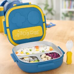 500ml Stainless Steel Insulated Lunch Box – Leakproof Bento Food Container with Compartments for Kids & Toddlers