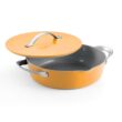 Tramontina Fiora 4.25-Quart Multipurpose Ceramic Non Stick Cooking Pan with Lid, Marigold