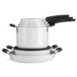 Tramontina Ceramic Non Stick 11-Piece Nesting Pots and Pans Set with Lids - Stackable Nonstick Cookware Set, Dishwasher and Oven Safe, White