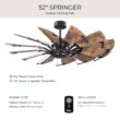 Progress Lighting Springer 52-in Architectural Bronze with Distressed Walnut Blades Ceiling Fan Light Kit Compatible and Remote Control Included 12 -Blade