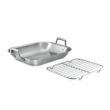 Tramontina 16.75-Inch Stainless Steel Roasting Pan with Rack, Flared Edge Turkey Roaster for Oven, Dishwasher Safe, Made in Brazil