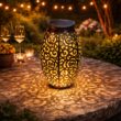 Hanging Solar Lantern Outdoor – Waterproof Metal Solar Garden Light with Handle for Patio & Pathway