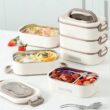 3-Tier Insulated Lunch Box with Spoon – 304 Stainless Steel Food Container with Handle