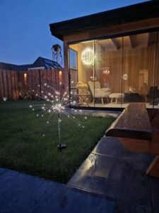 Solar-Powered Waterproof Firework Garden Lights With Remote Control & 8 Lighting Modes