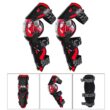 Motorcycle Motocross Knee Pads – Red Protective Knee Guards for Riding Safety