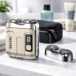 Mini Electric Shaver with Digital Display – Rechargeable Dual Blade Beard Trimmer for Home & Travel