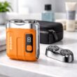 Mini Electric Shaver with Digital Display – Rechargeable Dual Blade Beard Trimmer for Home & Travel