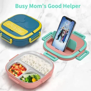500ml Stainless Steel Insulated Lunch Box – Leakproof Bento Food Container with Compartments for Kids & Toddlers