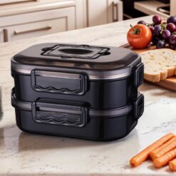 Food-Grade Double-Layer Insulated Lunch Box – Leakproof Thermal Bento Food Container for School, Office, Camping