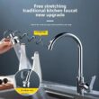 Pull-Out Faucet Sprayer Extension with 3 Spray Modes – Splash-Proof Kitchen Sink Faucet Attachment